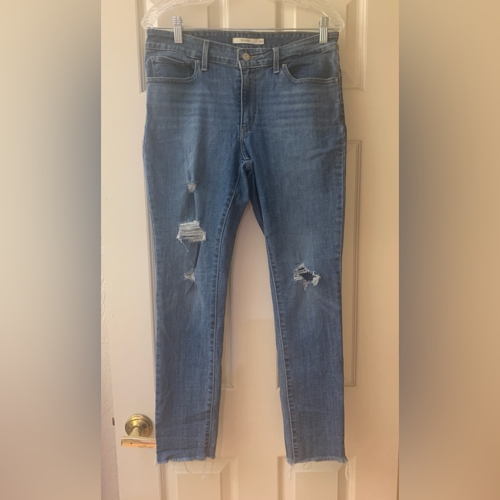 Levi's Light Blue Distressed Skinny Jeans